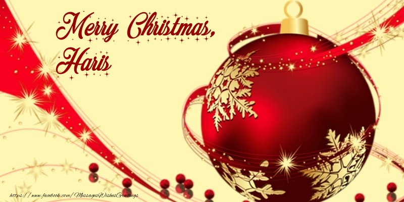 Greetings Cards for Christmas - Merry Christmas, Haris