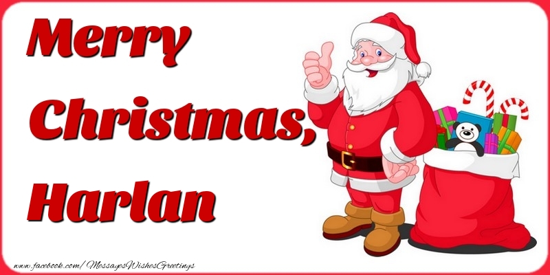 Greetings Cards for Christmas - Gift Box & Santa Claus | Merry Christmas, Harlan