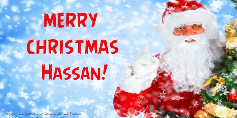 Greetings Cards for Christmas - Santa Claus | Merry Christmas Hassan!