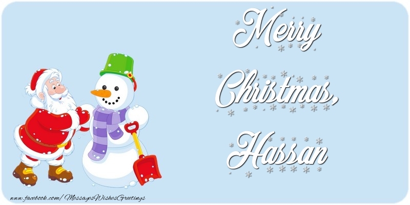 Greetings Cards for Christmas - Santa Claus & Snowman | Merry Christmas, Hassan