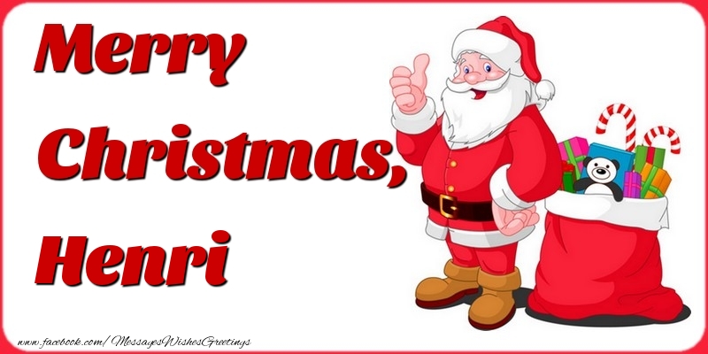 Greetings Cards for Christmas - Gift Box & Santa Claus | Merry Christmas, Henri