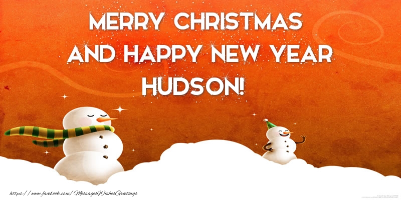 Greetings Cards for Christmas - Snowman | Merry christmas and happy new year Hudson!