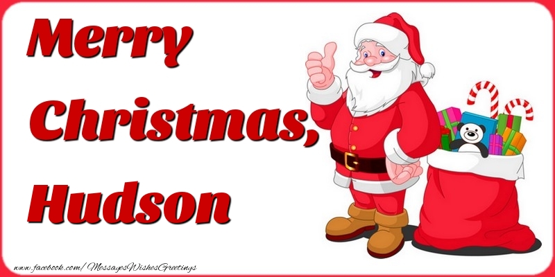 Greetings Cards for Christmas - Gift Box & Santa Claus | Merry Christmas, Hudson