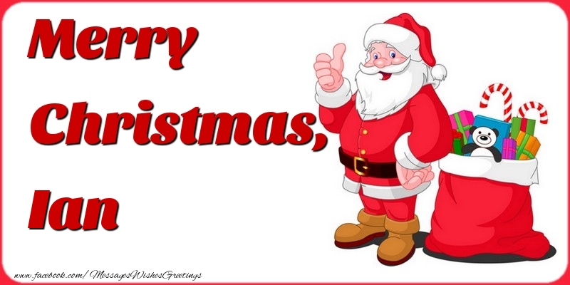 Greetings Cards for Christmas - Gift Box & Santa Claus | Merry Christmas, Ian