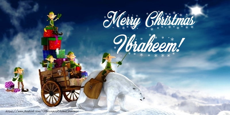 Greetings Cards for Christmas - Animation & Gift Box | Merry Christmas Ibraheem!