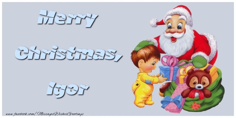 Greetings Cards for Christmas - Animation & Gift Box & Santa Claus | Merry Christmas, Igor
