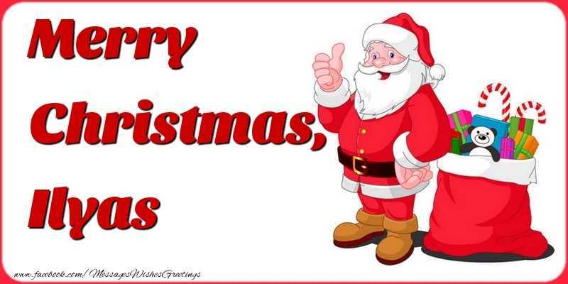 Greetings Cards for Christmas - Gift Box & Santa Claus | Merry Christmas, Ilyas