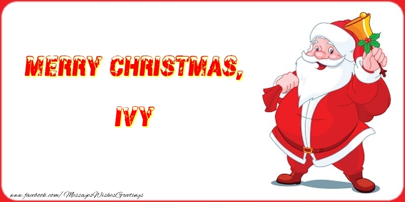 Greetings Cards for Christmas - Merry Christmas, Ivy