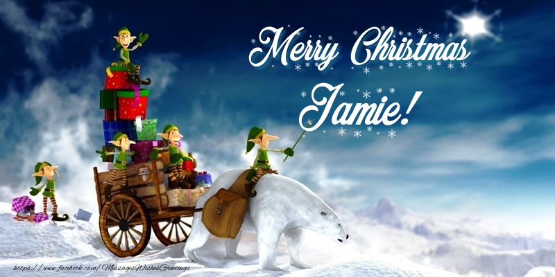 Greetings Cards for Christmas - Animation & Gift Box | Merry Christmas Jamie!