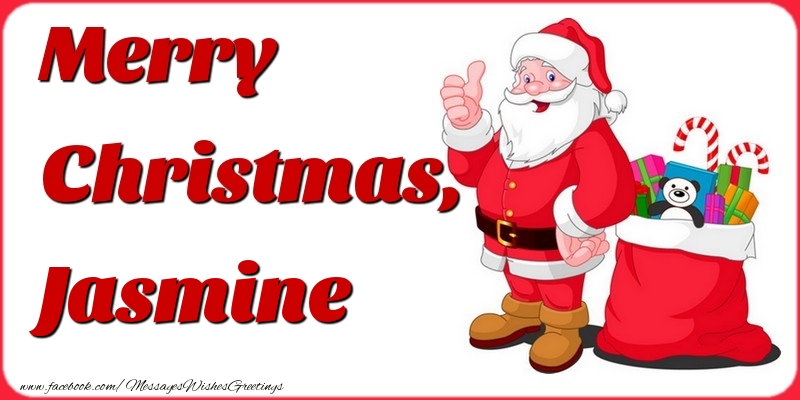 Greetings Cards for Christmas - Gift Box & Santa Claus | Merry Christmas, Jasmine