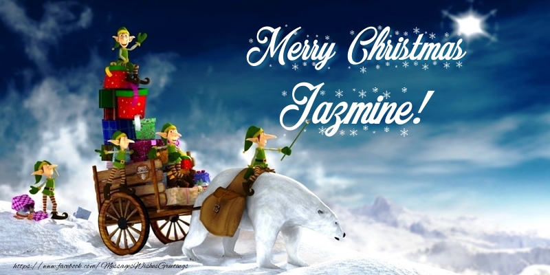 Greetings Cards for Christmas - Merry Christmas Jazmine!