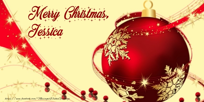 Greetings Cards for Christmas - Merry Christmas, Jessica