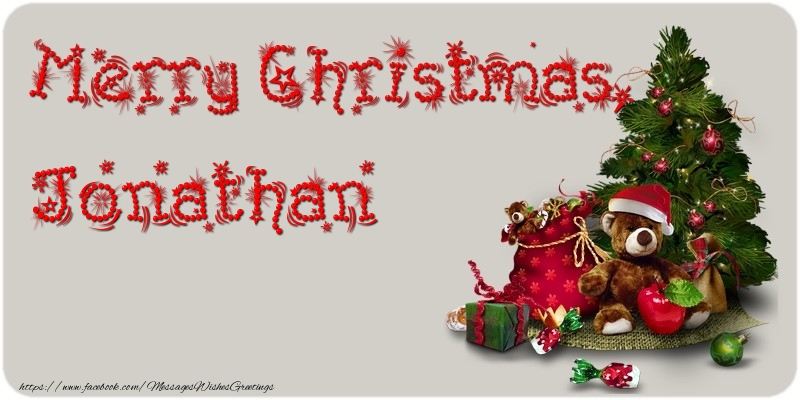 Greetings Cards for Christmas - Animation & Christmas Tree & Gift Box | Merry Christmas, Jonathan