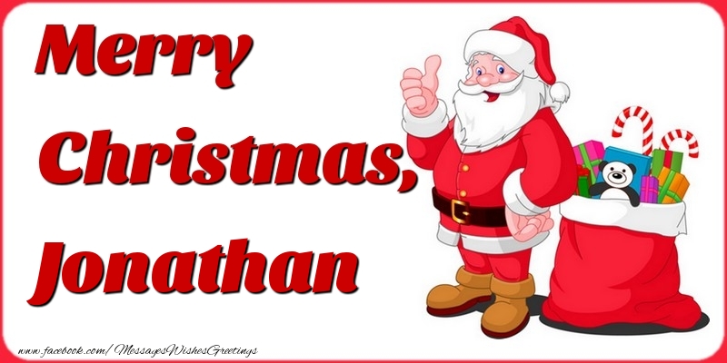 Greetings Cards for Christmas - Gift Box & Santa Claus | Merry Christmas, Jonathan