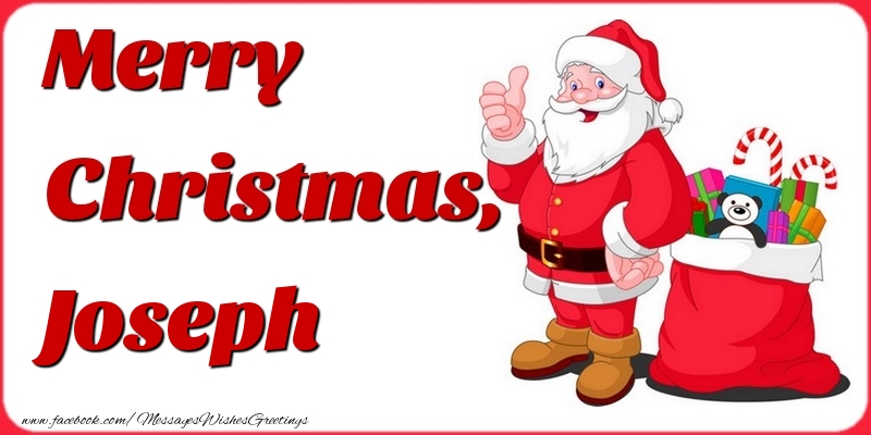 Greetings Cards for Christmas - Gift Box & Santa Claus | Merry Christmas, Joseph
