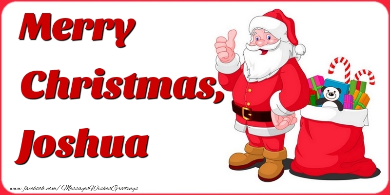 Greetings Cards for Christmas - Gift Box & Santa Claus | Merry Christmas, Joshua