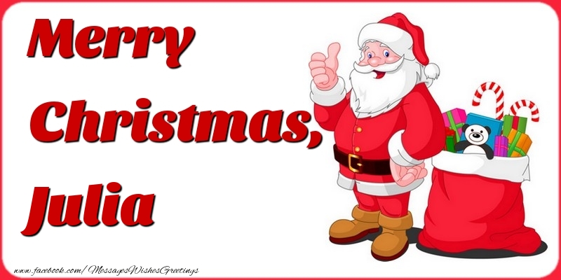 Greetings Cards for Christmas - Gift Box & Santa Claus | Merry Christmas, Julia