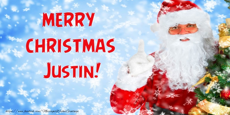 Greetings Cards for Christmas - Merry Christmas Justin!