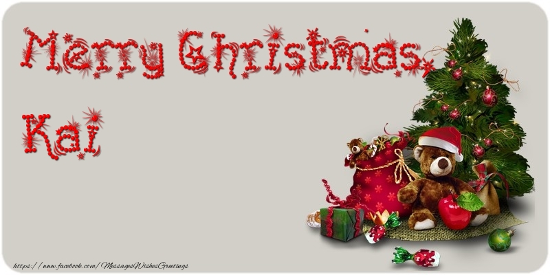 Greetings Cards for Christmas - Animation & Christmas Tree & Gift Box | Merry Christmas, Kai