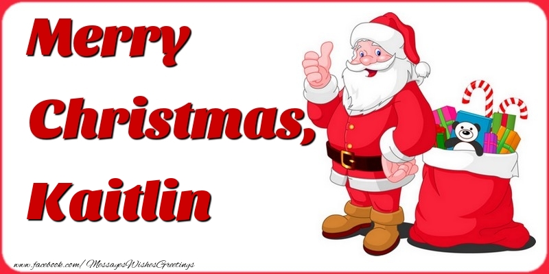 Greetings Cards for Christmas - Gift Box & Santa Claus | Merry Christmas, Kaitlin