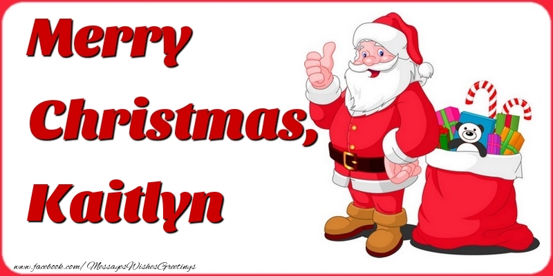 Greetings Cards for Christmas - Gift Box & Santa Claus | Merry Christmas, Kaitlyn