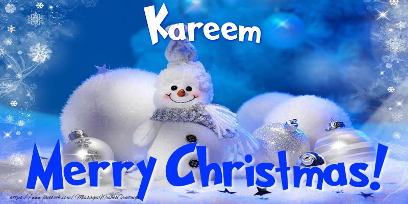 Greetings Cards for Christmas - Christmas Decoration & Snowman | Kareem Merry Christmas!