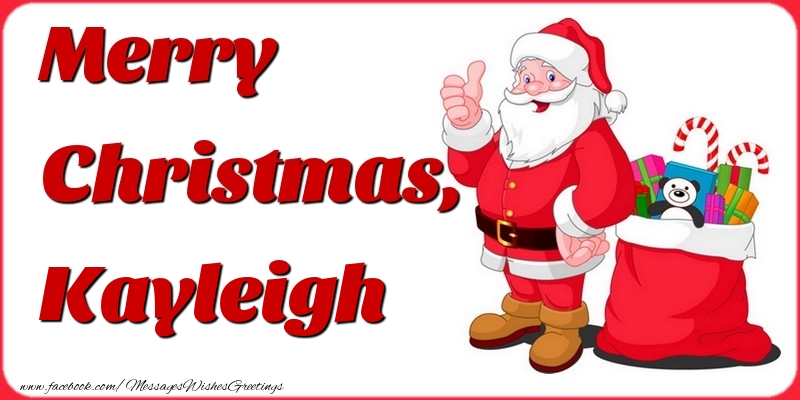 Greetings Cards for Christmas - Gift Box & Santa Claus | Merry Christmas, Kayleigh
