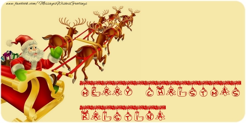 Greetings Cards for Christmas - MERRY CHRISTMAS Kristina