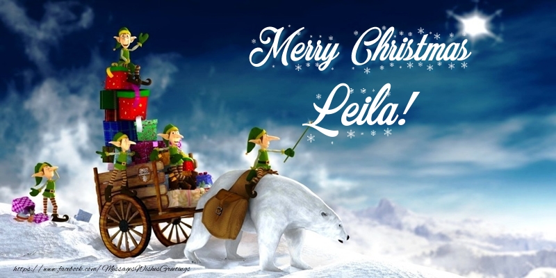 Greetings Cards for Christmas - Animation & Gift Box | Merry Christmas Leila!