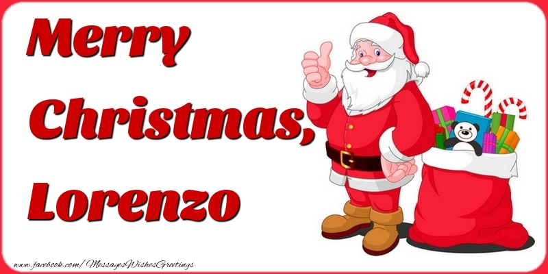 Greetings Cards for Christmas - Gift Box & Santa Claus | Merry Christmas, Lorenzo