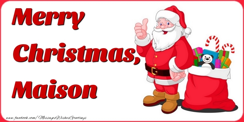 Greetings Cards for Christmas - Gift Box & Santa Claus | Merry Christmas, Maison