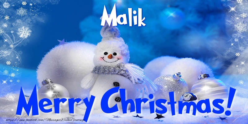 Greetings Cards for Christmas - Malik Merry Christmas!