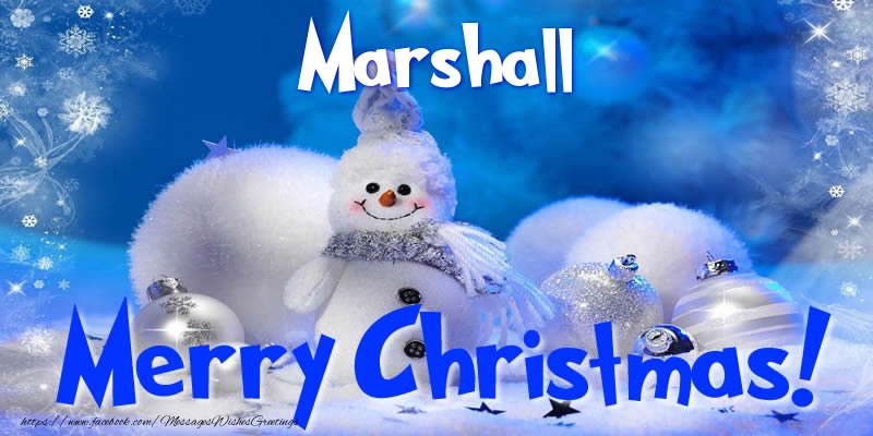 Greetings Cards for Christmas - Christmas Decoration & Snowman | Marshall Merry Christmas!