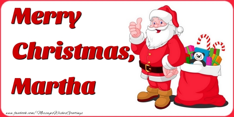 Greetings Cards for Christmas - Gift Box & Santa Claus | Merry Christmas, Martha