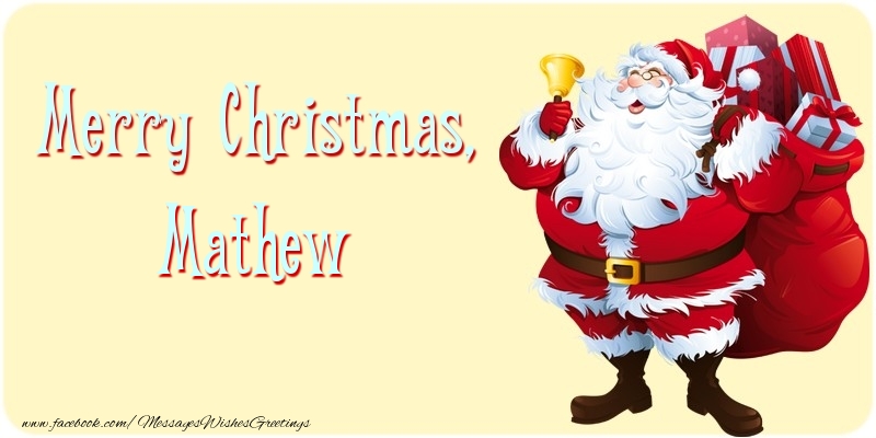 Greetings Cards for Christmas - Merry Christmas, Mathew