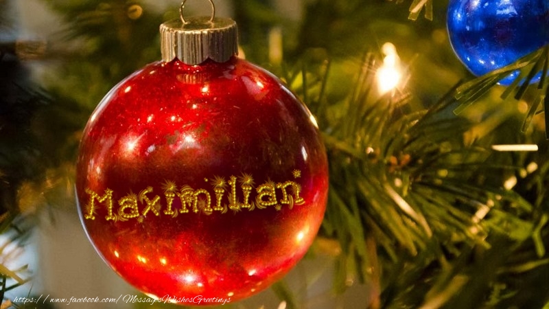 Greetings Cards for Christmas - Your name on christmass globe Maximilian