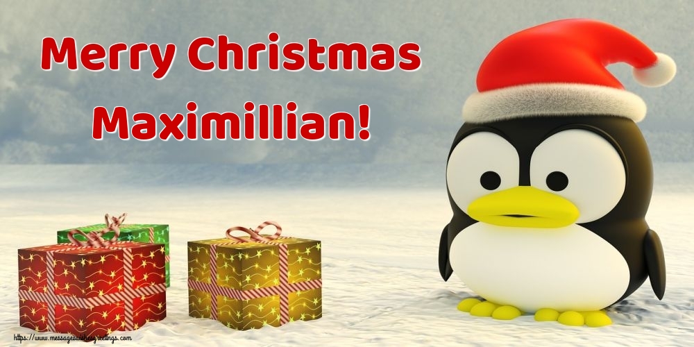 Greetings Cards for Christmas - Animation & Gift Box | Merry Christmas Maximillian!