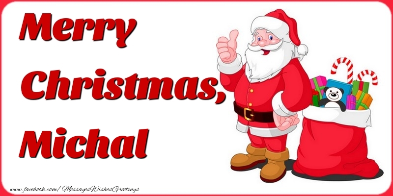 Greetings Cards for Christmas - Gift Box & Santa Claus | Merry Christmas, Michal
