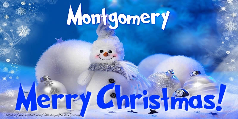 Greetings Cards for Christmas - Christmas Decoration & Snowman | Montgomery Merry Christmas!