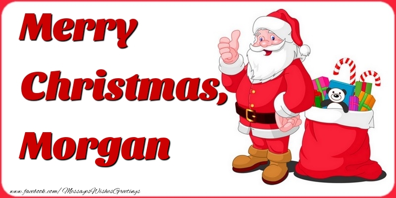 Greetings Cards for Christmas - Gift Box & Santa Claus | Merry Christmas, Morgan