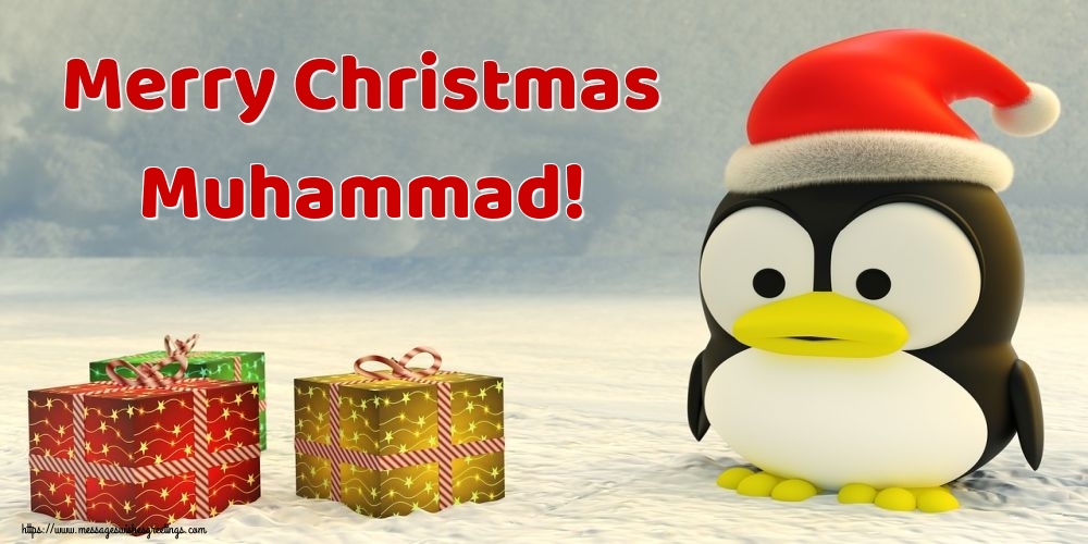 Greetings Cards for Christmas - Animation & Gift Box | Merry Christmas Muhammad!