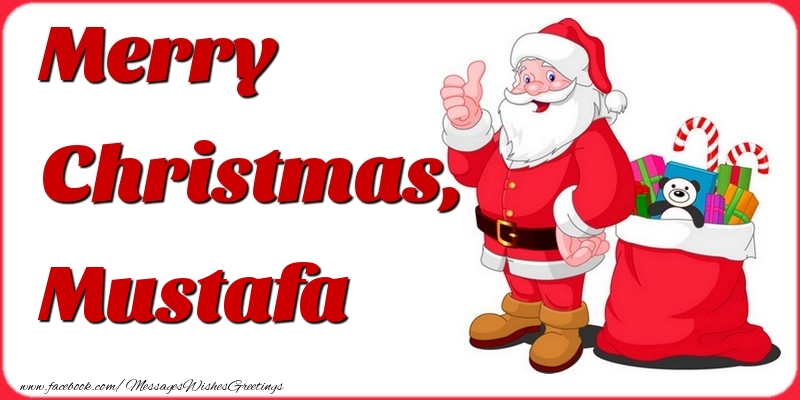 Greetings Cards for Christmas - Gift Box & Santa Claus | Merry Christmas, Mustafa