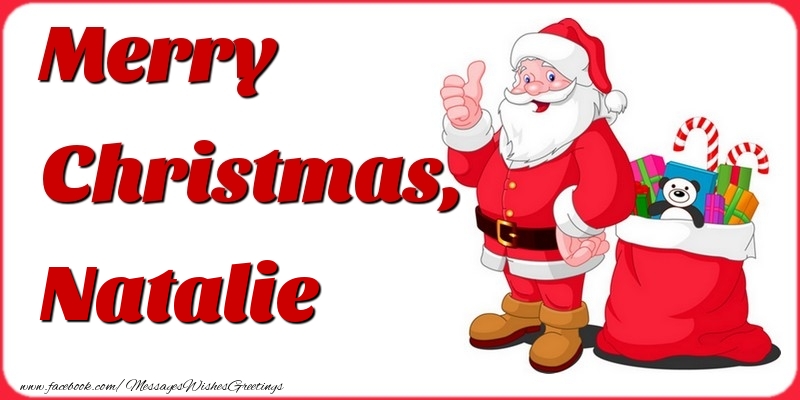 Greetings Cards for Christmas - Gift Box & Santa Claus | Merry Christmas, Natalie