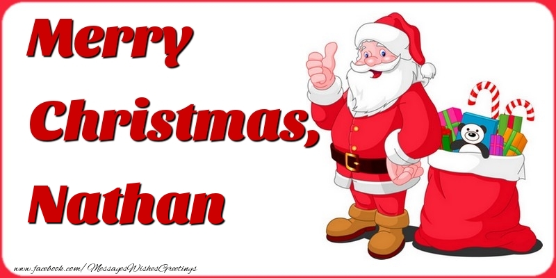 Greetings Cards for Christmas - Gift Box & Santa Claus | Merry Christmas, Nathan