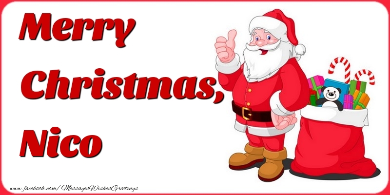 Greetings Cards for Christmas - Gift Box & Santa Claus | Merry Christmas, Nico