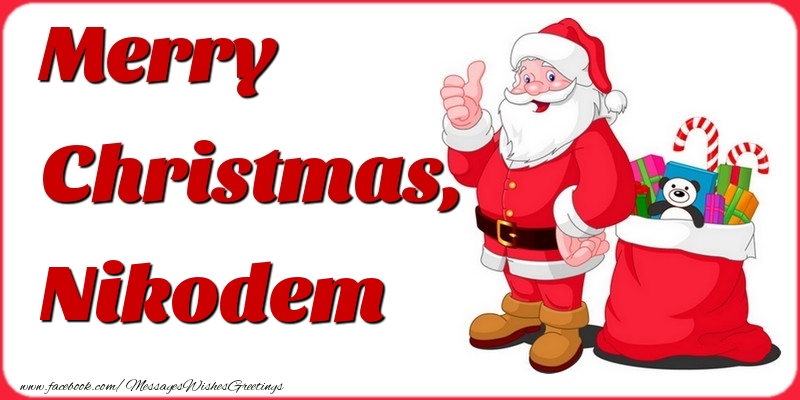 Greetings Cards for Christmas - Gift Box & Santa Claus | Merry Christmas, Nikodem
