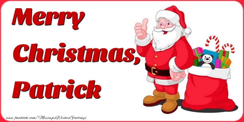 Greetings Cards for Christmas - Gift Box & Santa Claus | Merry Christmas, Patrick