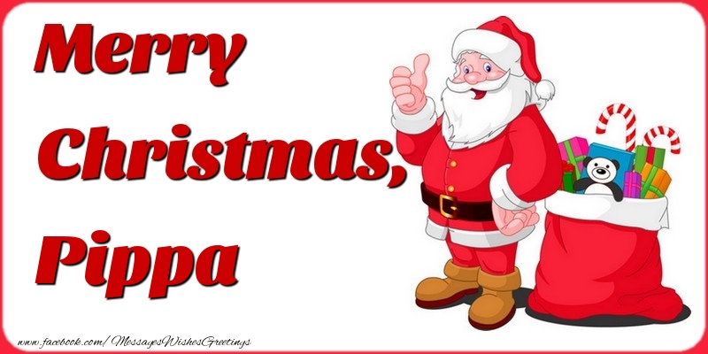 Greetings Cards for Christmas - Gift Box & Santa Claus | Merry Christmas, Pippa