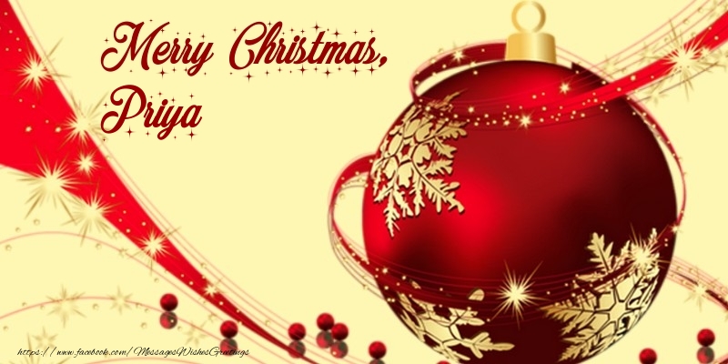 Greetings Cards for Christmas - Christmas Decoration | Merry Christmas, Priya
