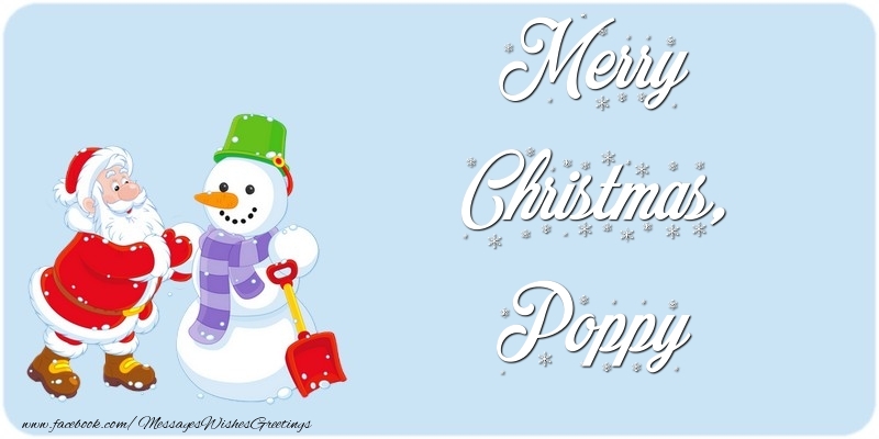 Greetings Cards for Christmas - Merry Christmas, Poppy